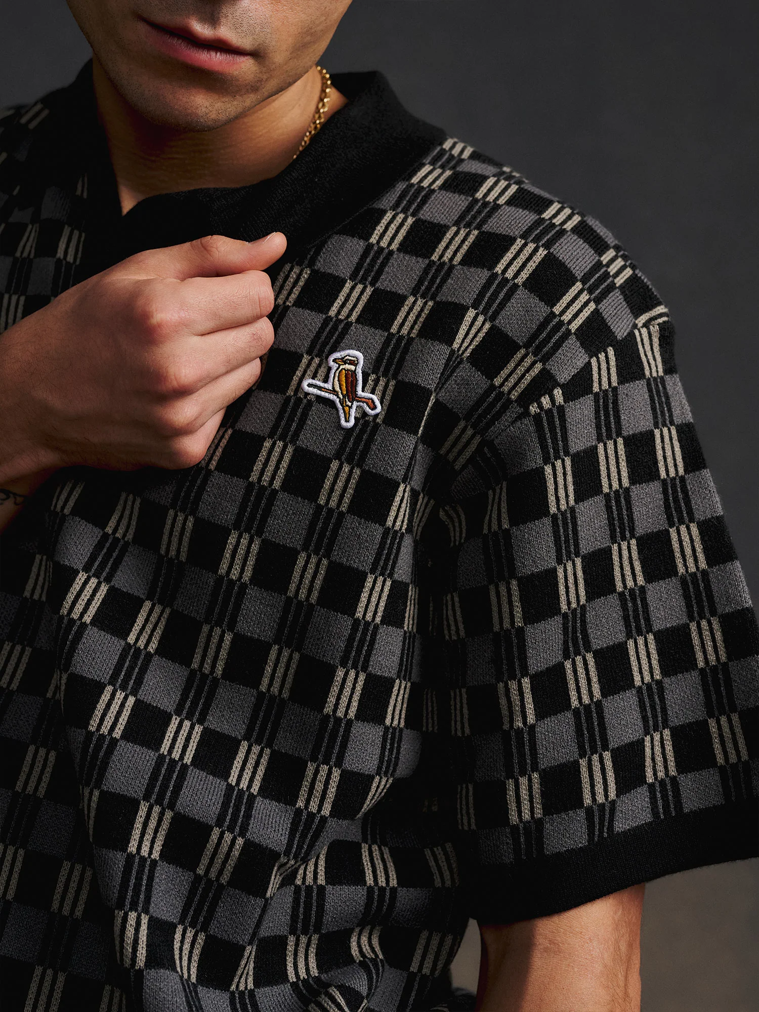 Gold Label Flint Jacquard Polo Black - Image 3