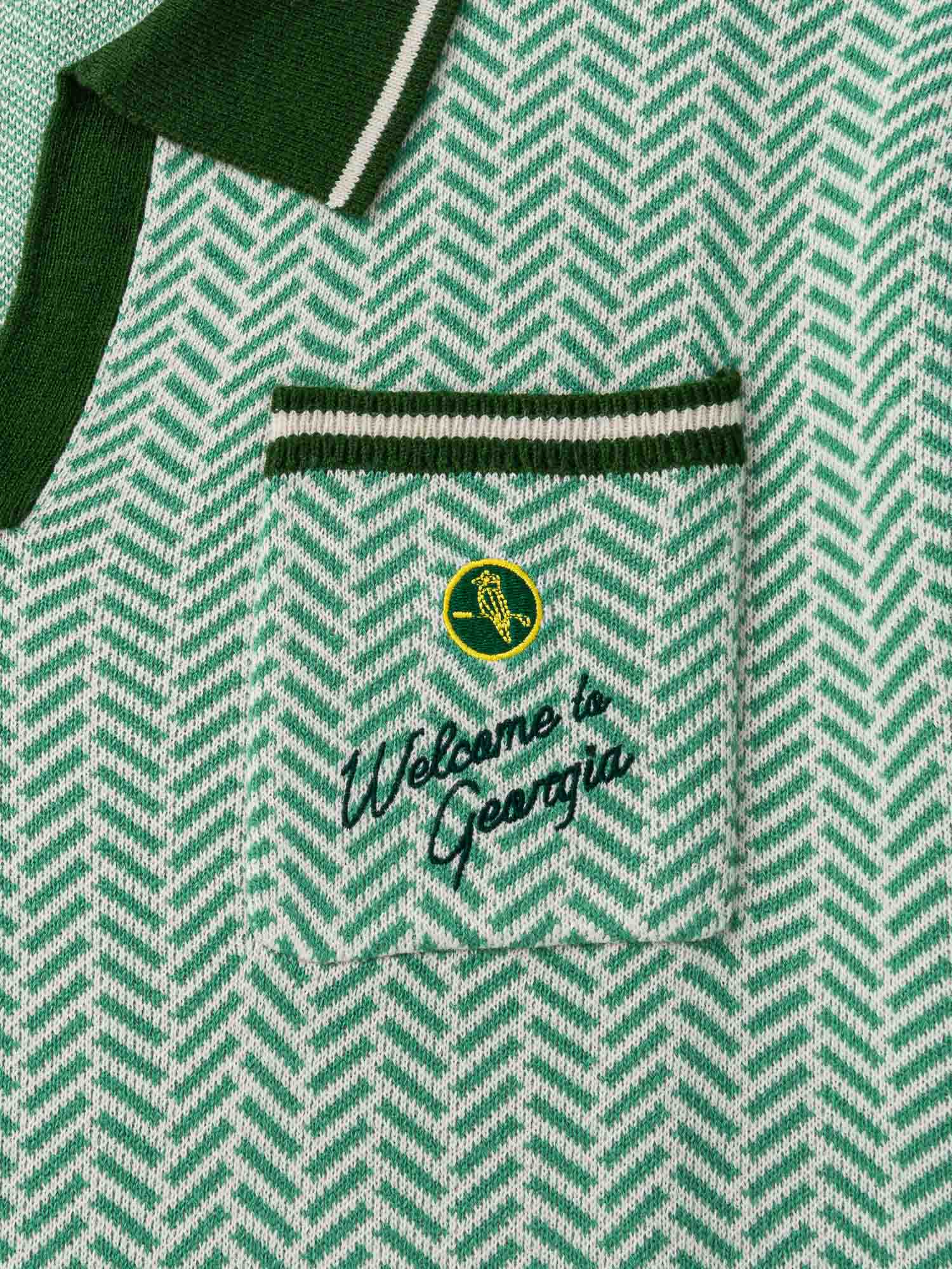 Georgia Knit Polo Heathered Green - Image 8