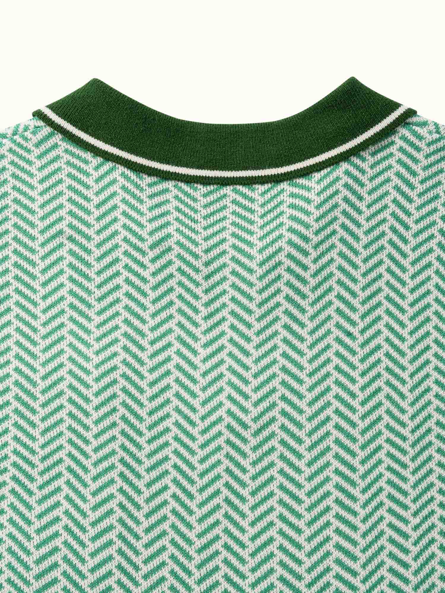 Georgia Knit Polo Heathered Green - Image 9