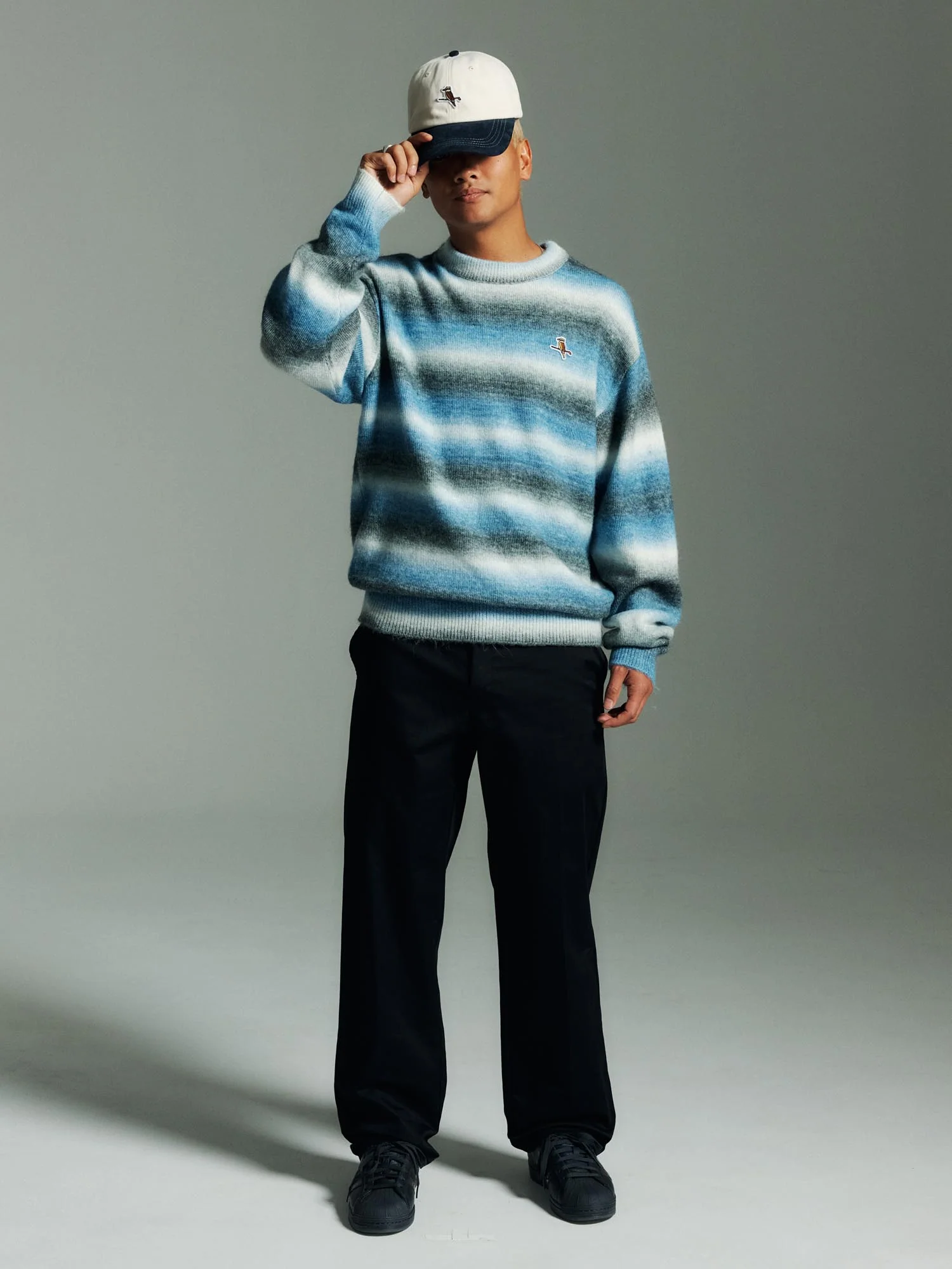 Gold Label Stripe Knit Indigo - Image 3