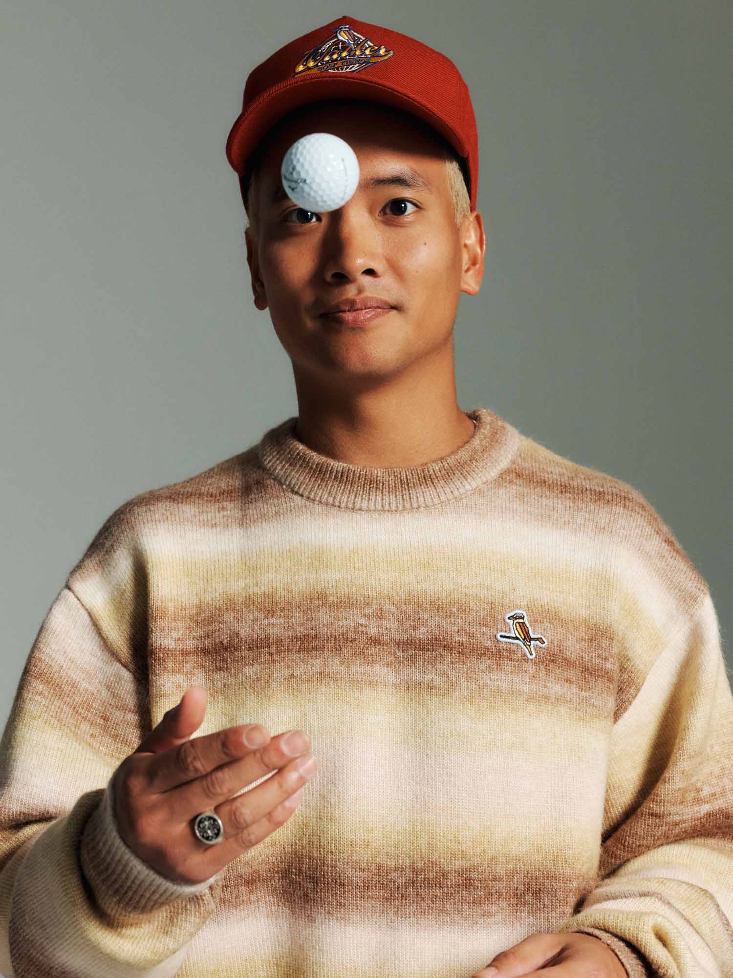Gold Label Stripe Knit Almond - Image 3