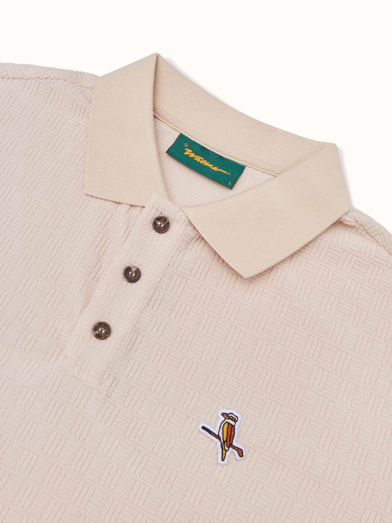 Kooka Jacquard Terry Polo Cream - Image 4