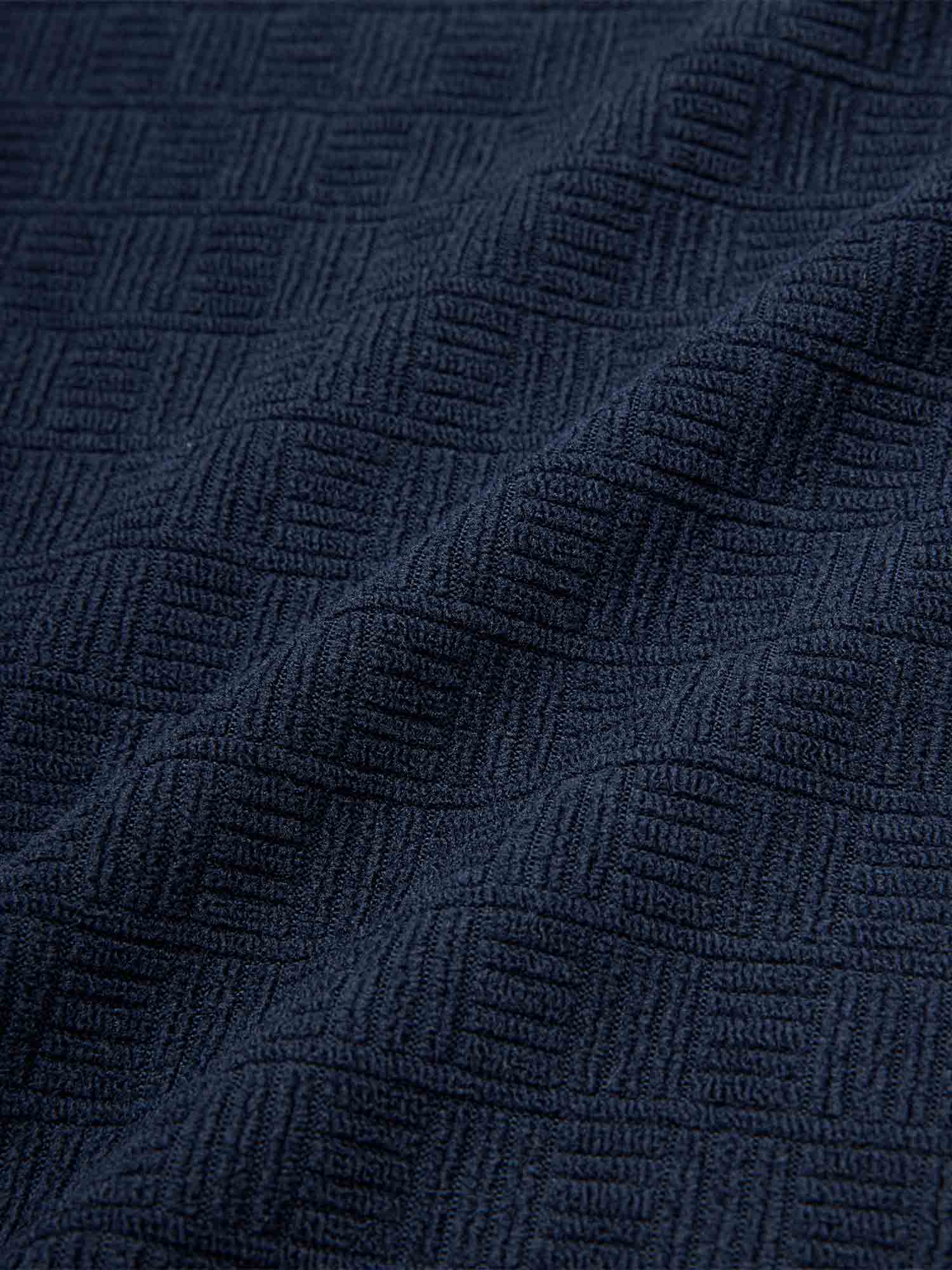 Kooka Jacquard Terry Polo Navy - Image 2