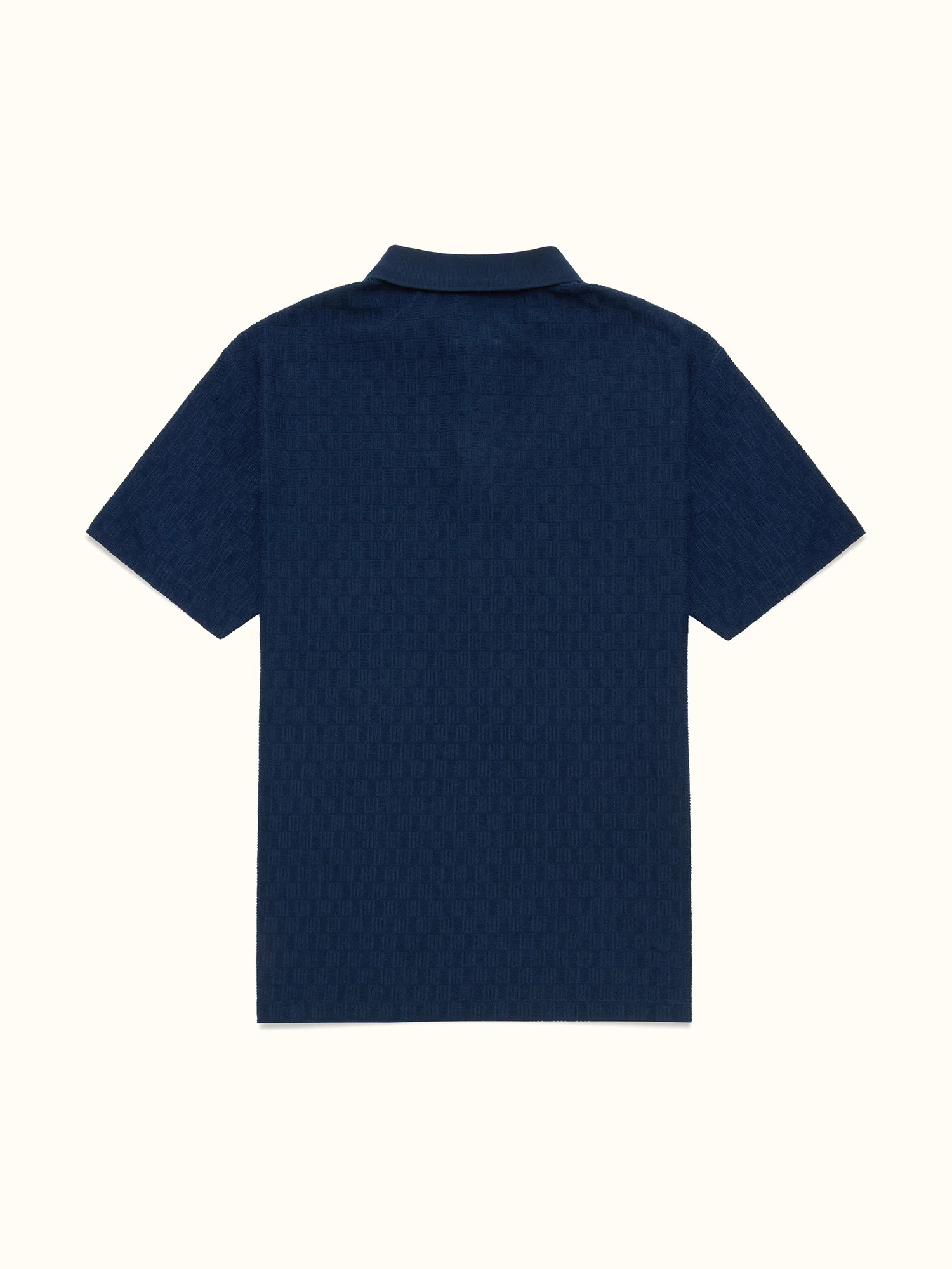 Kooka Jacquard Terry Polo Navy - Image 4