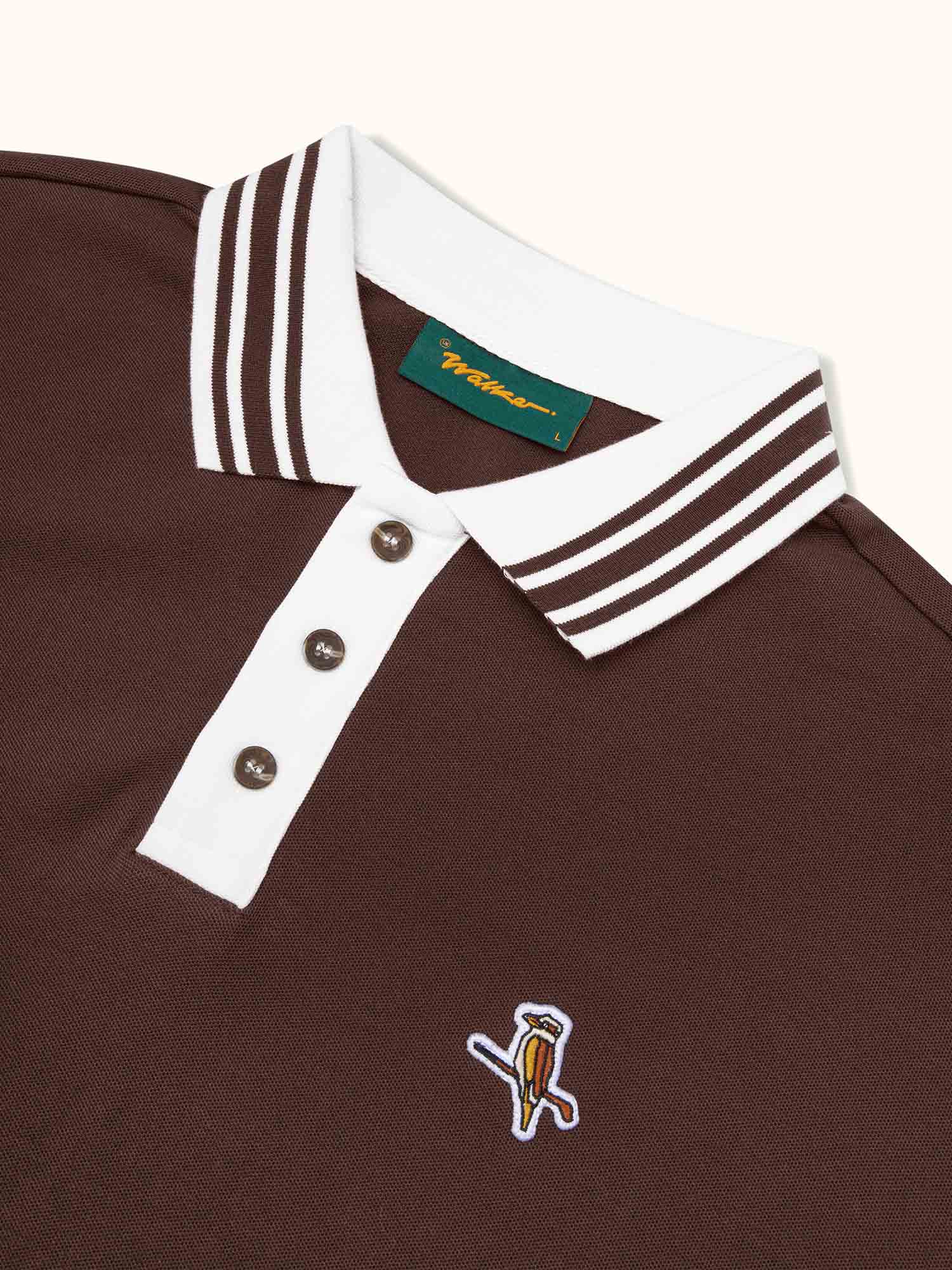 Kooka Two-Tone Polo Chocolate / White - Image 2