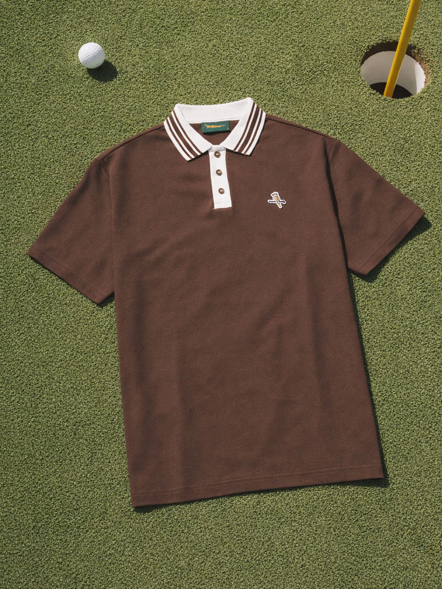 Kooka Two-Tone Polo Chocolate / White - Image 4