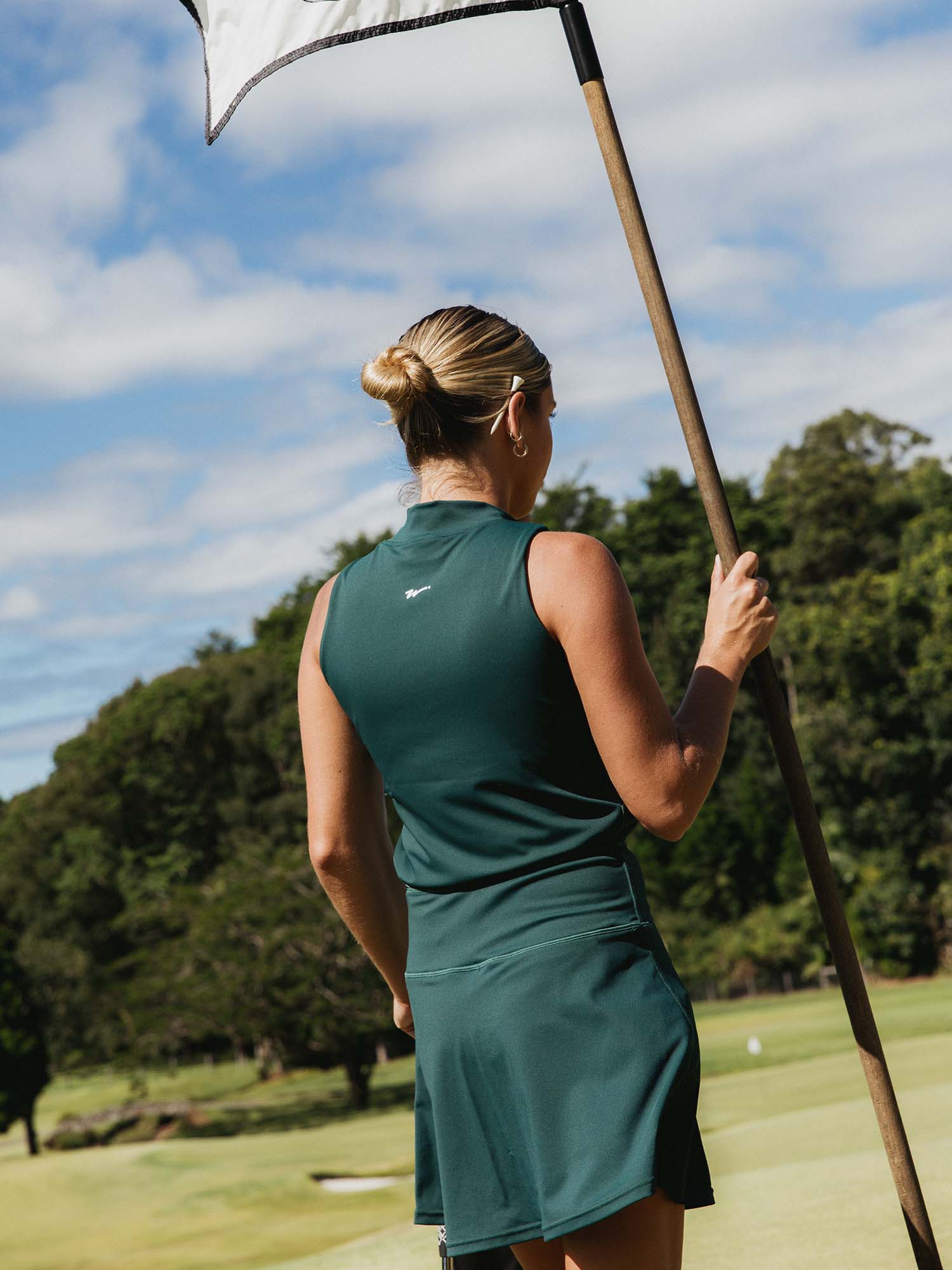 Womens Mockneck Tank Forest - Image 4