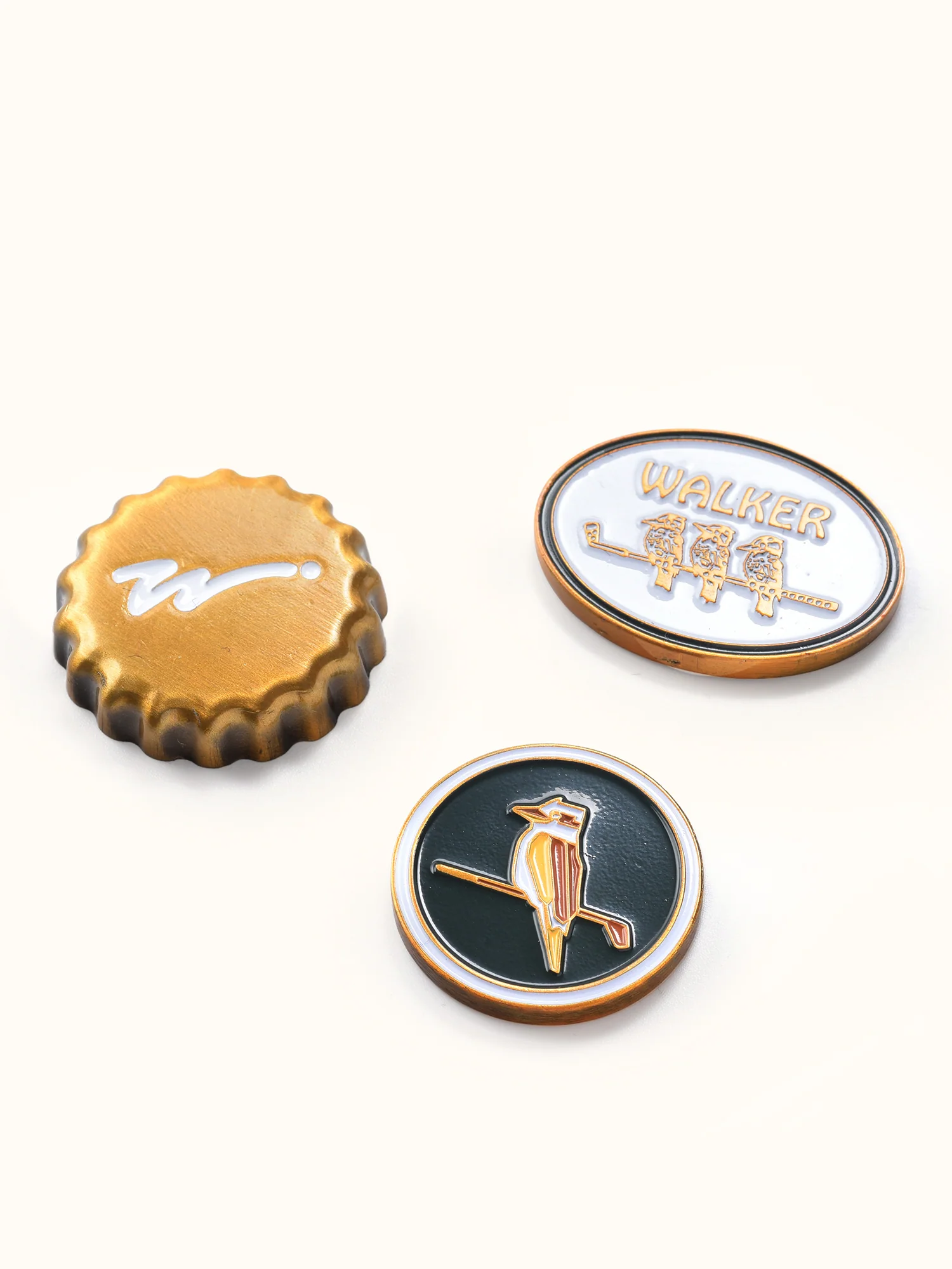 Ball Marker On Watch 3 Pack - White / Green / Brushed Gold - Image 3