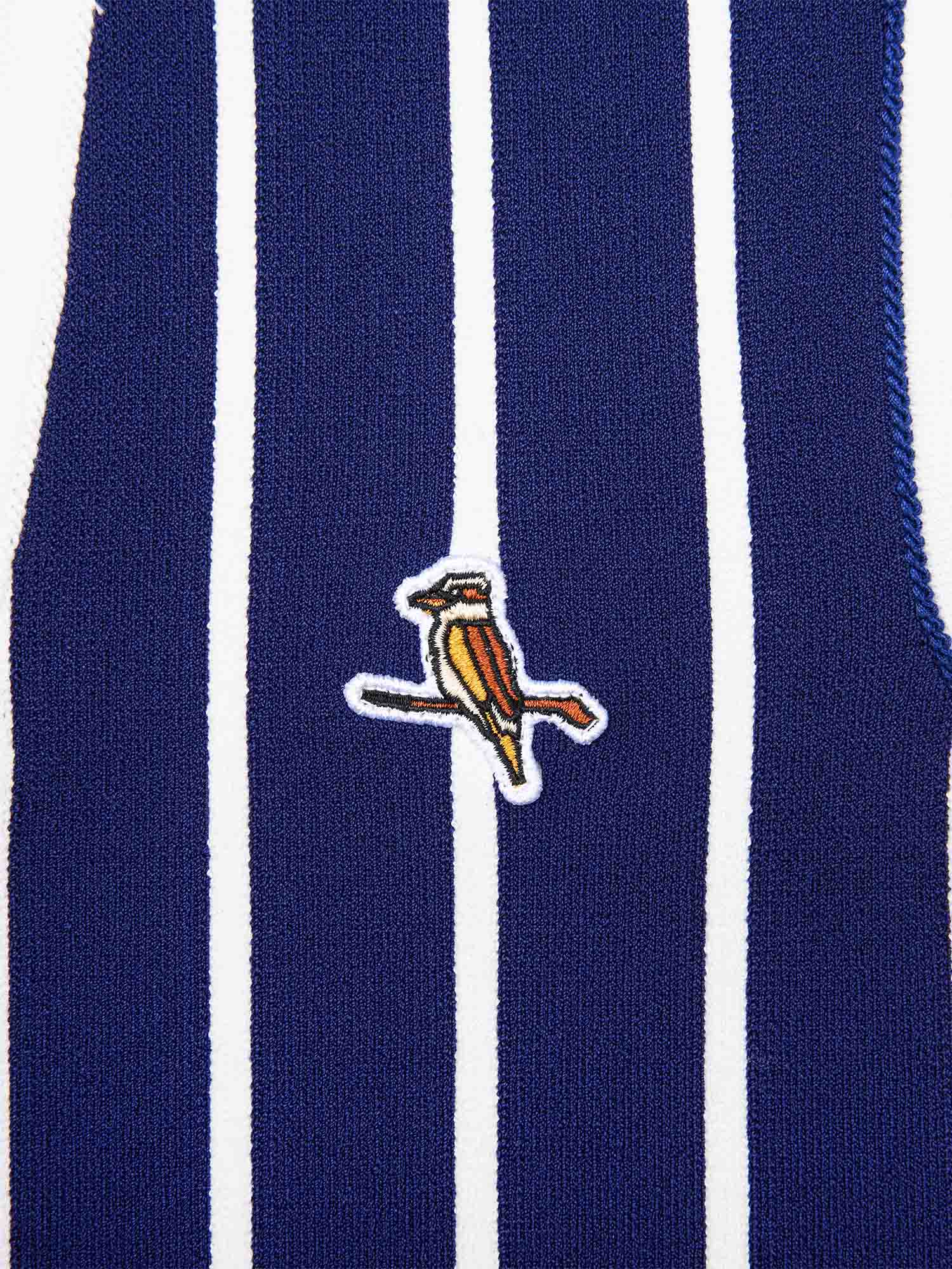 Womens Stripe Knit Polo Navy / White - Image 7