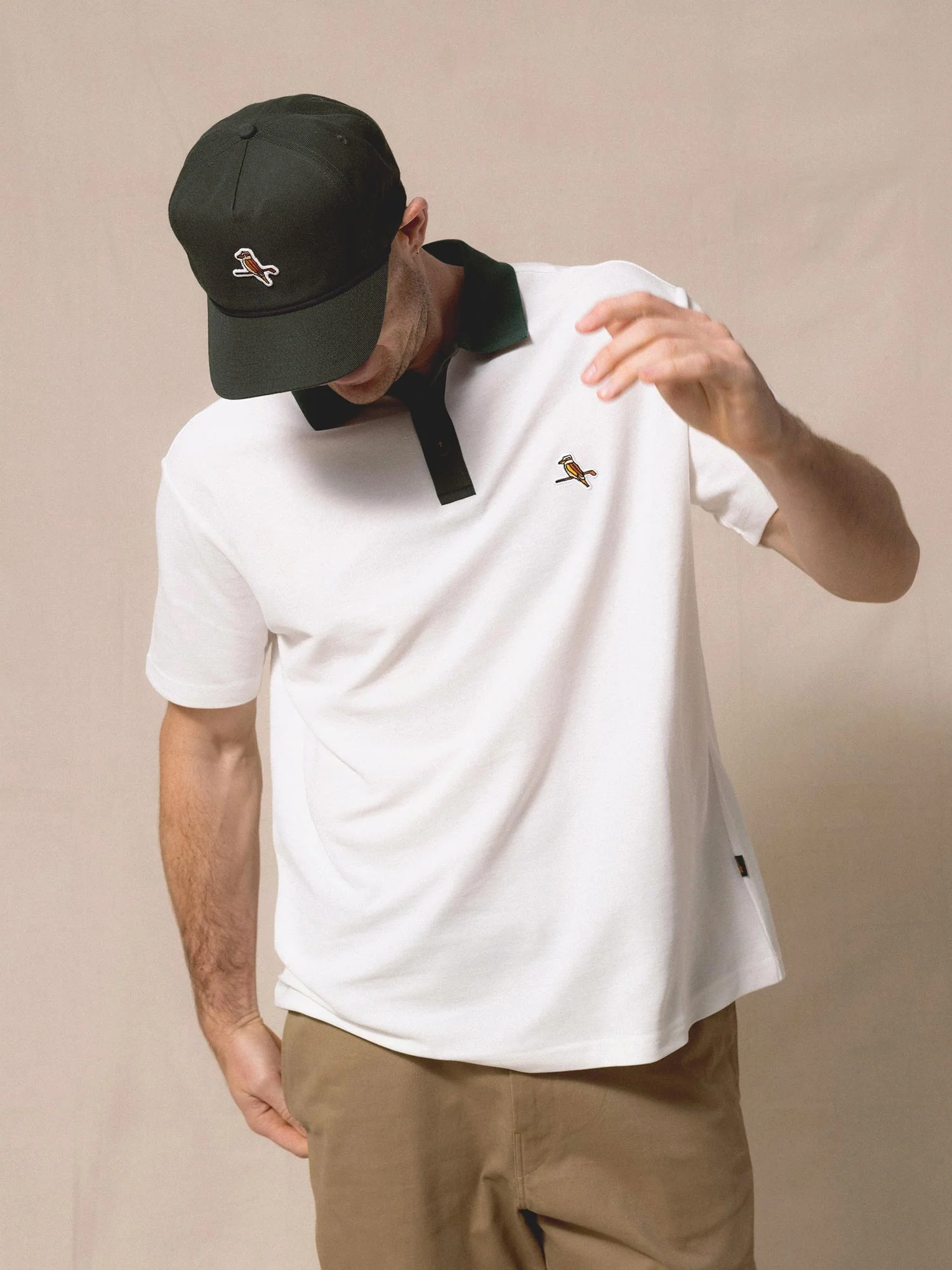 Two Tone Kooka Polo White / Green - Image 11