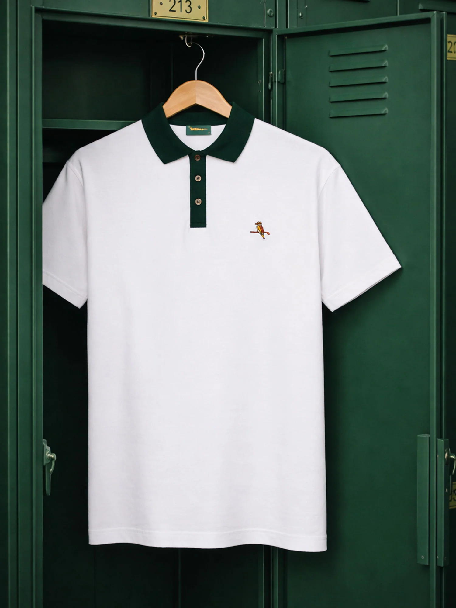 Two Tone Kooka Polo White / Green - Image 3