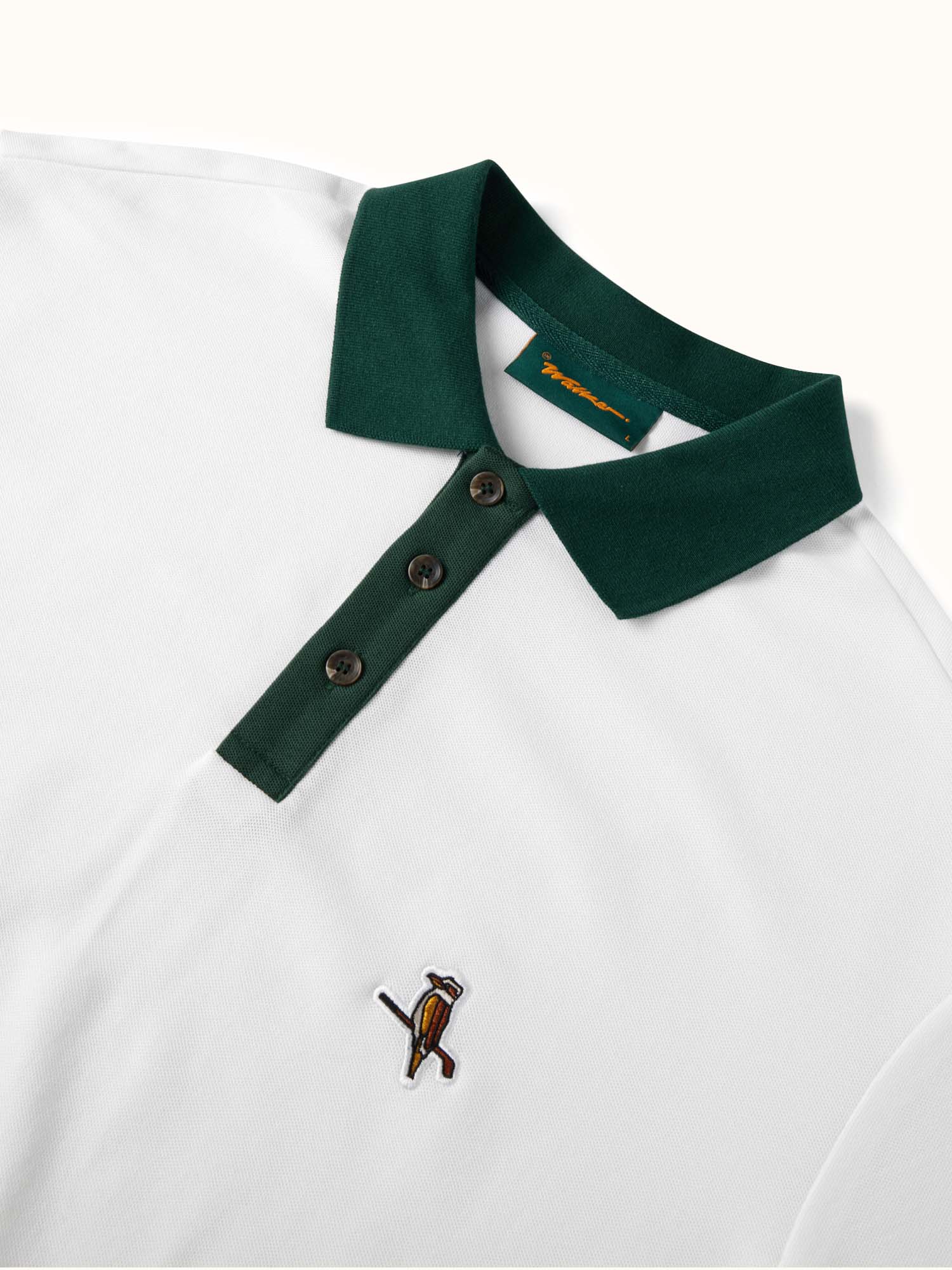 Two Tone Kooka Polo White / Green - Image 4