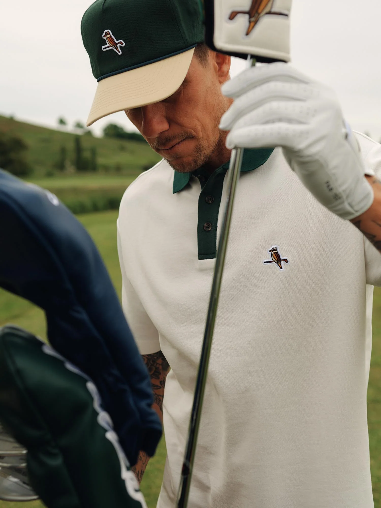 Two Tone Kooka Polo White / Green - Image 5