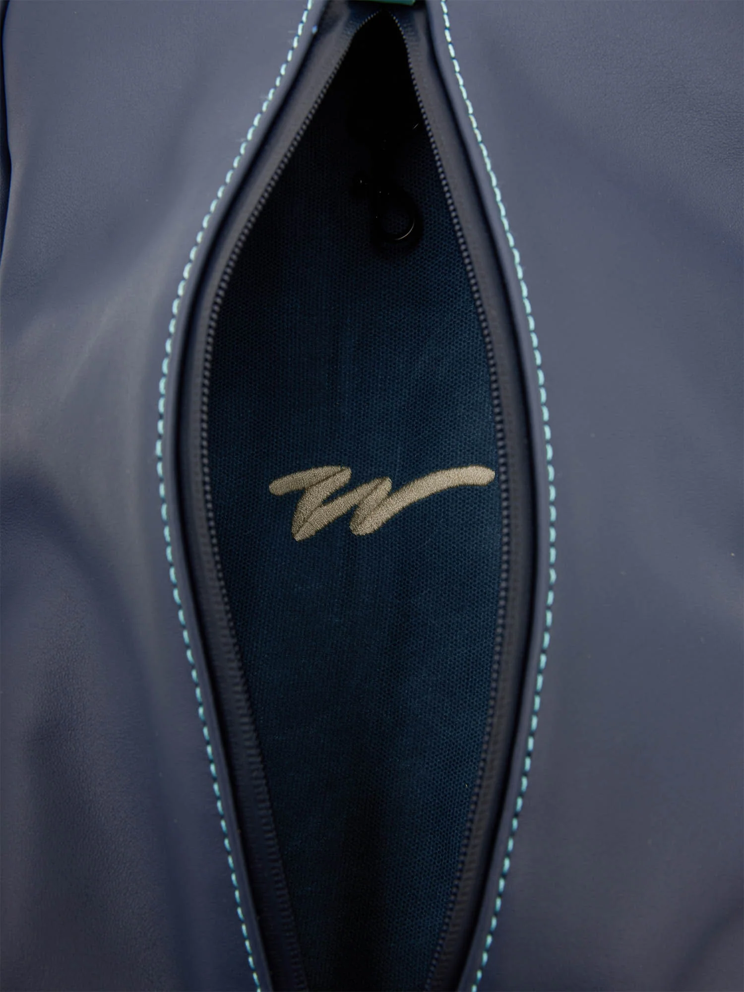 Walker X Hiroki Sunday Bag Blue Waxed Canvas - Image 10