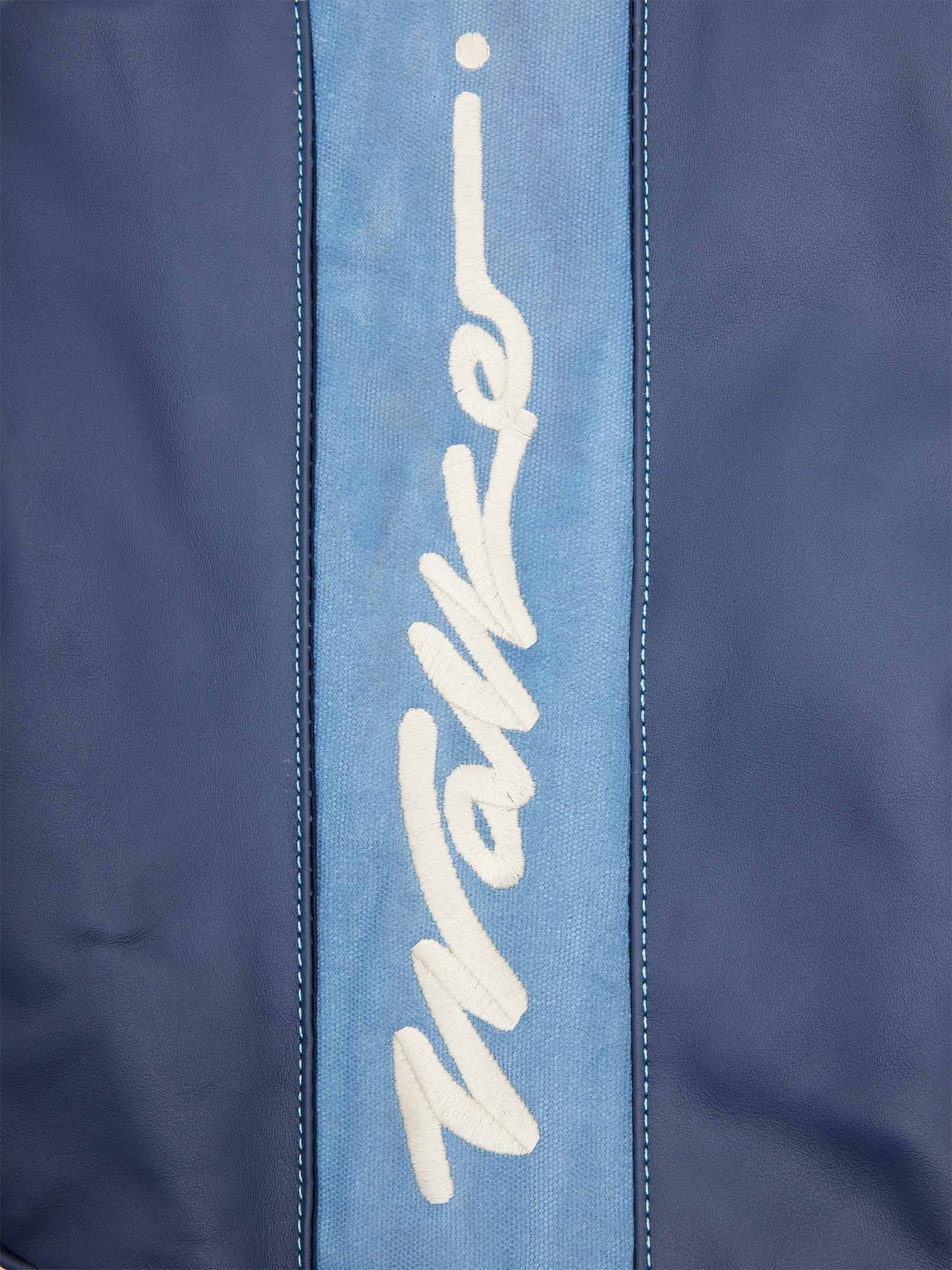 Walker X Hiroki Sunday Bag Blue Waxed Canvas - Image 12