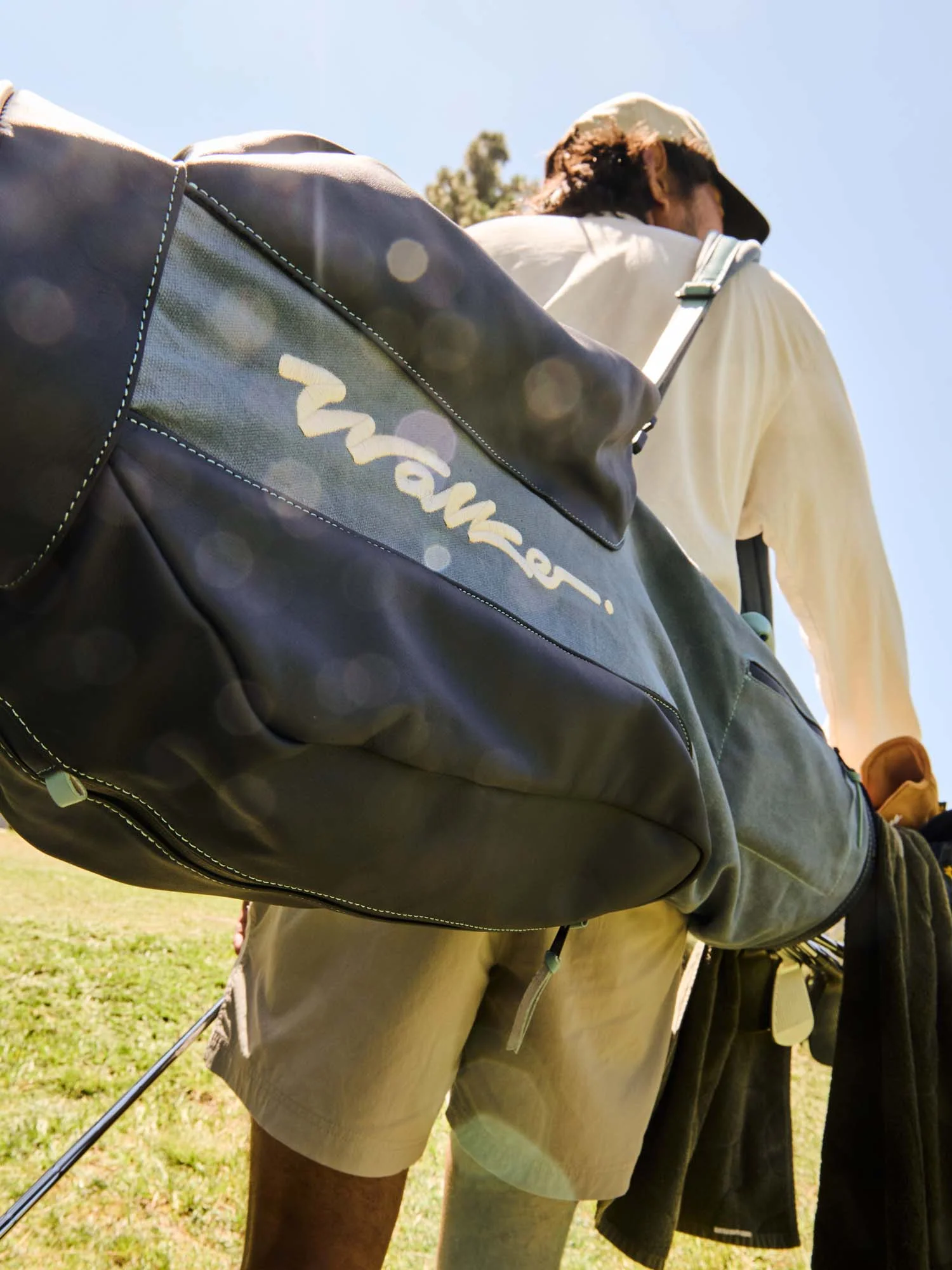Walker X Hiroki Sunday Bag Blue Waxed Canvas - Image 5