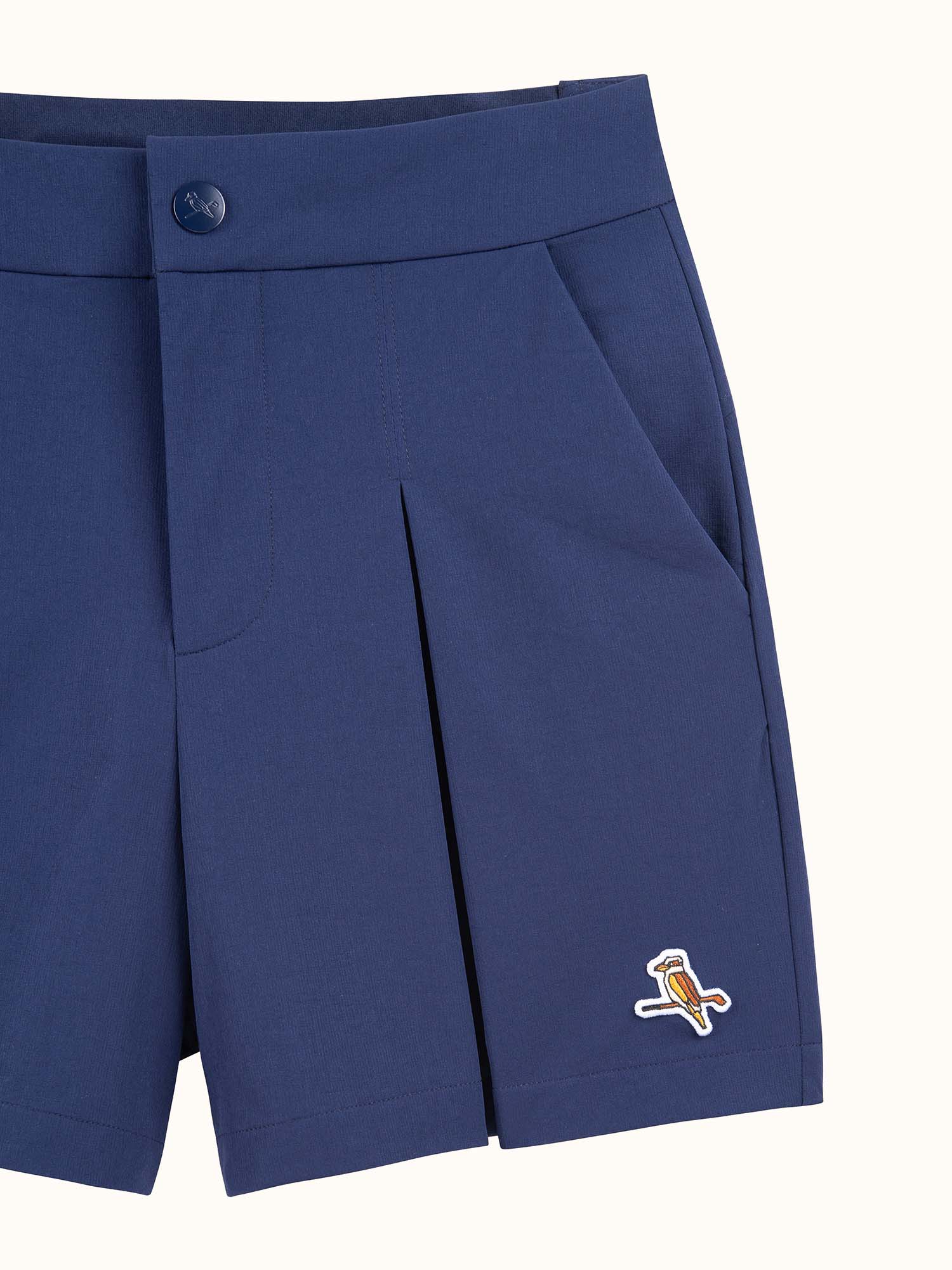 Womens Pleat Shorts Navy - Image 5