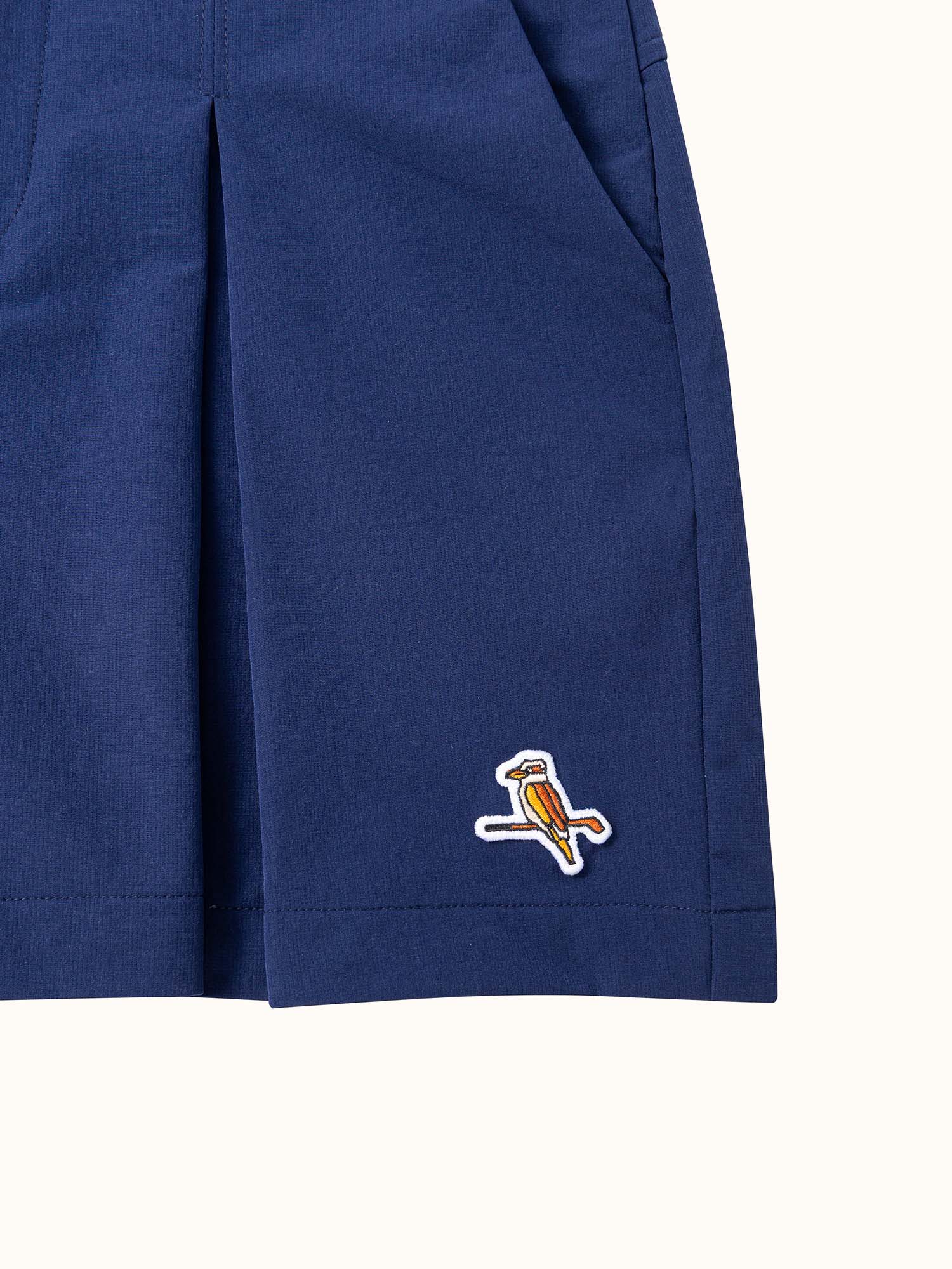Womens Pleat Shorts Navy - Image 8