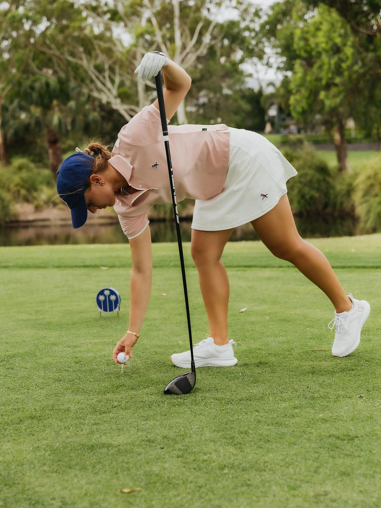 Womens Kooka Polo Pink / White - Image 5