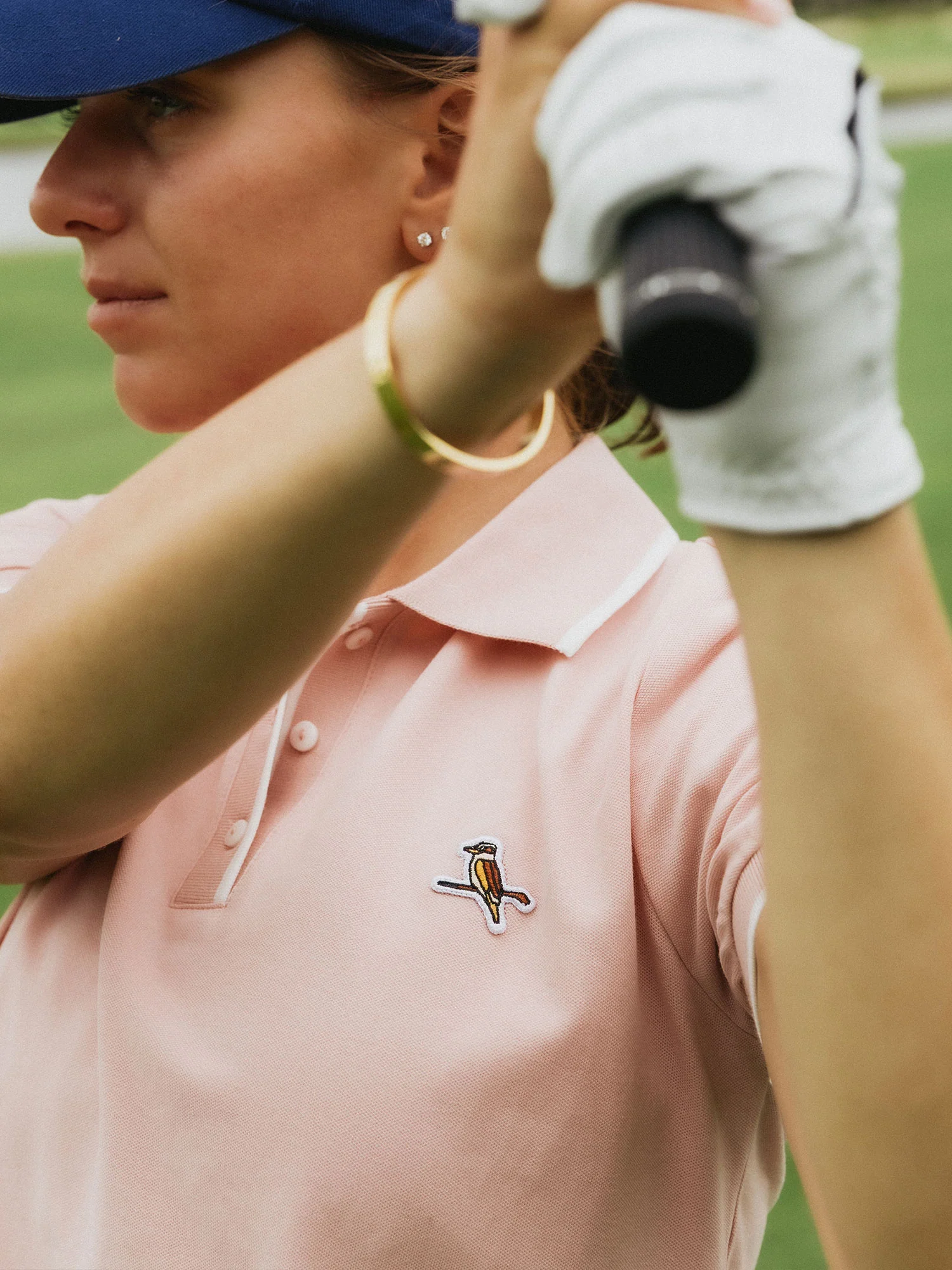 Womens Kooka Polo Pink / White - Image 8
