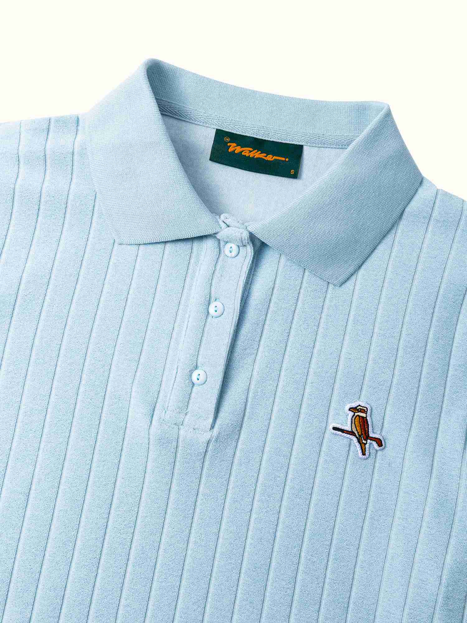 Womens Kooka Terry Polo Powder Blue - Image 3