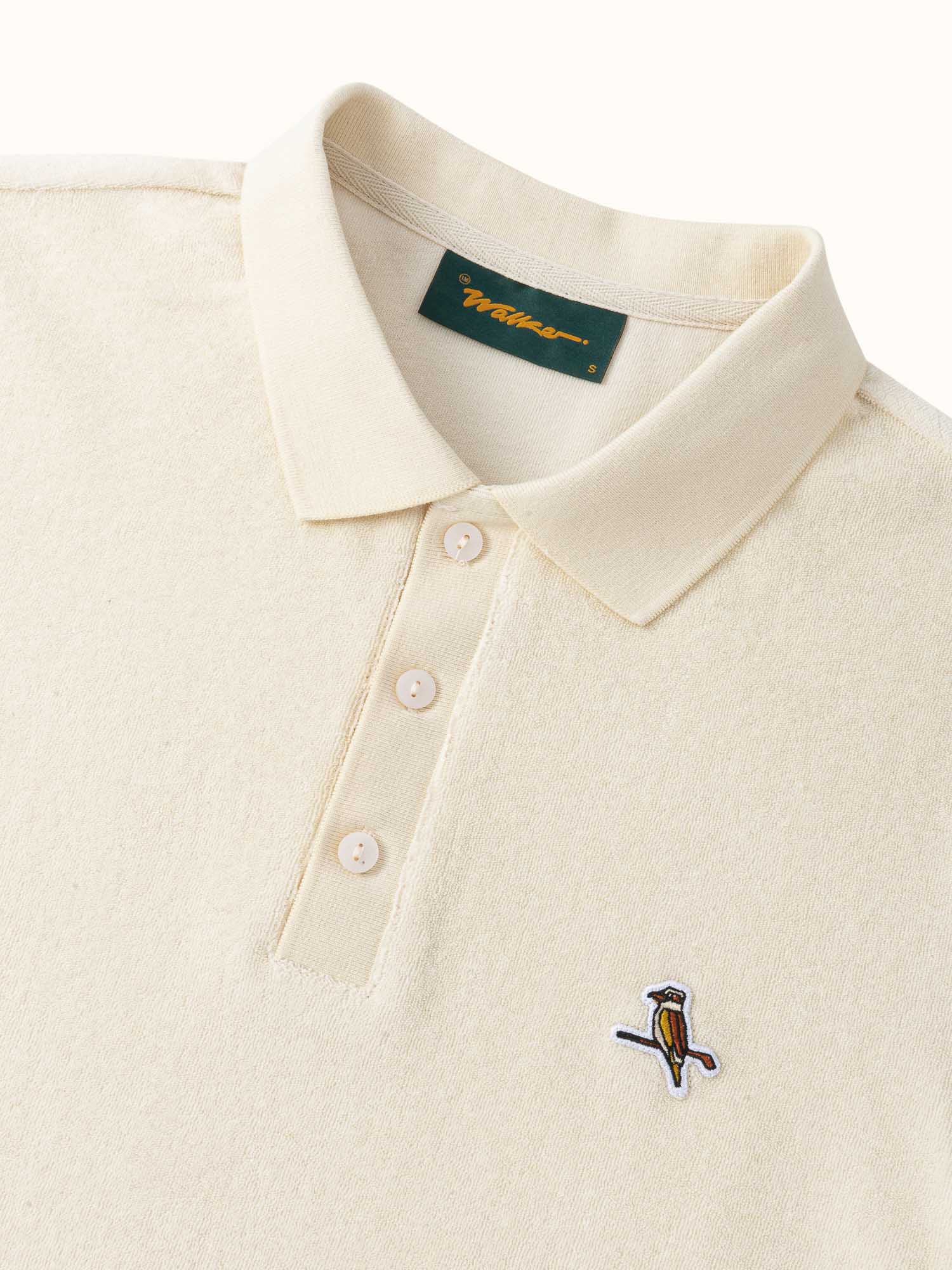 Womens Kooka Terry Polo Vintage White - Image 4