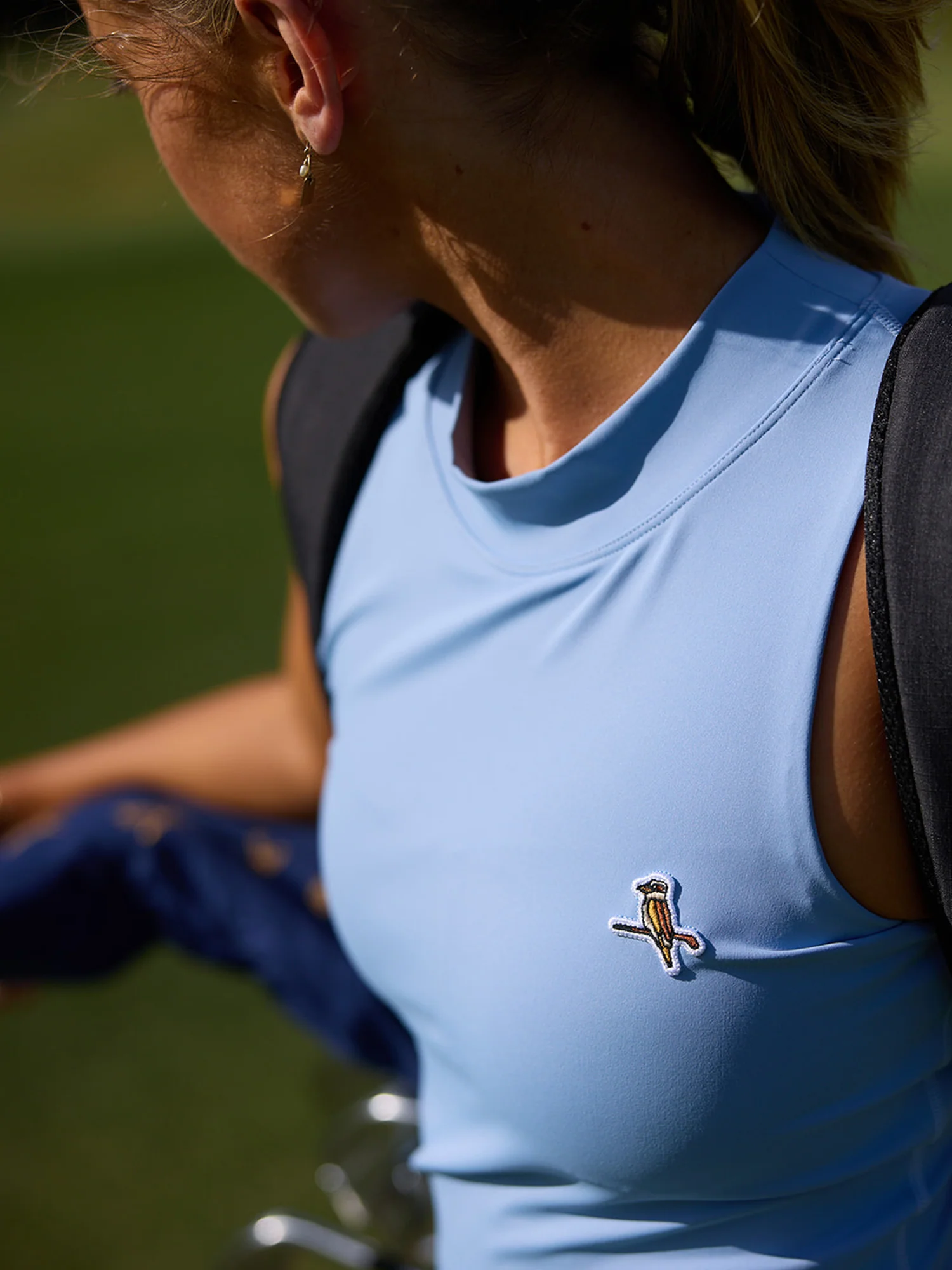 Womens Mock Neck Tank Powder Blue - Image 3