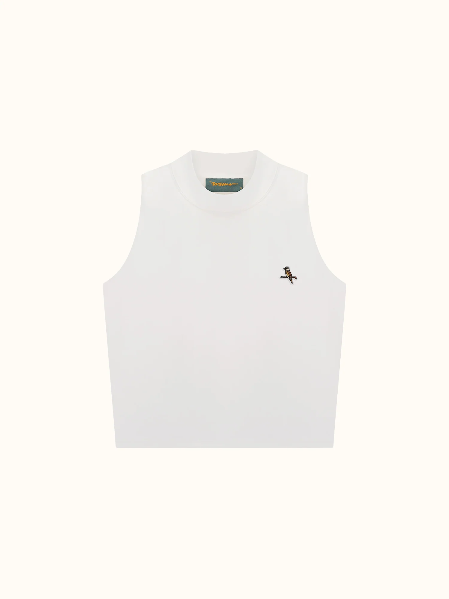 Womens Mock Neck Tank White
