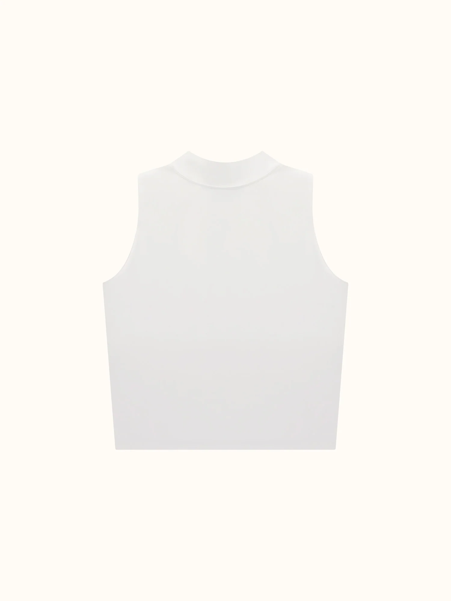 Womens Mock Neck Tank White - Image 2