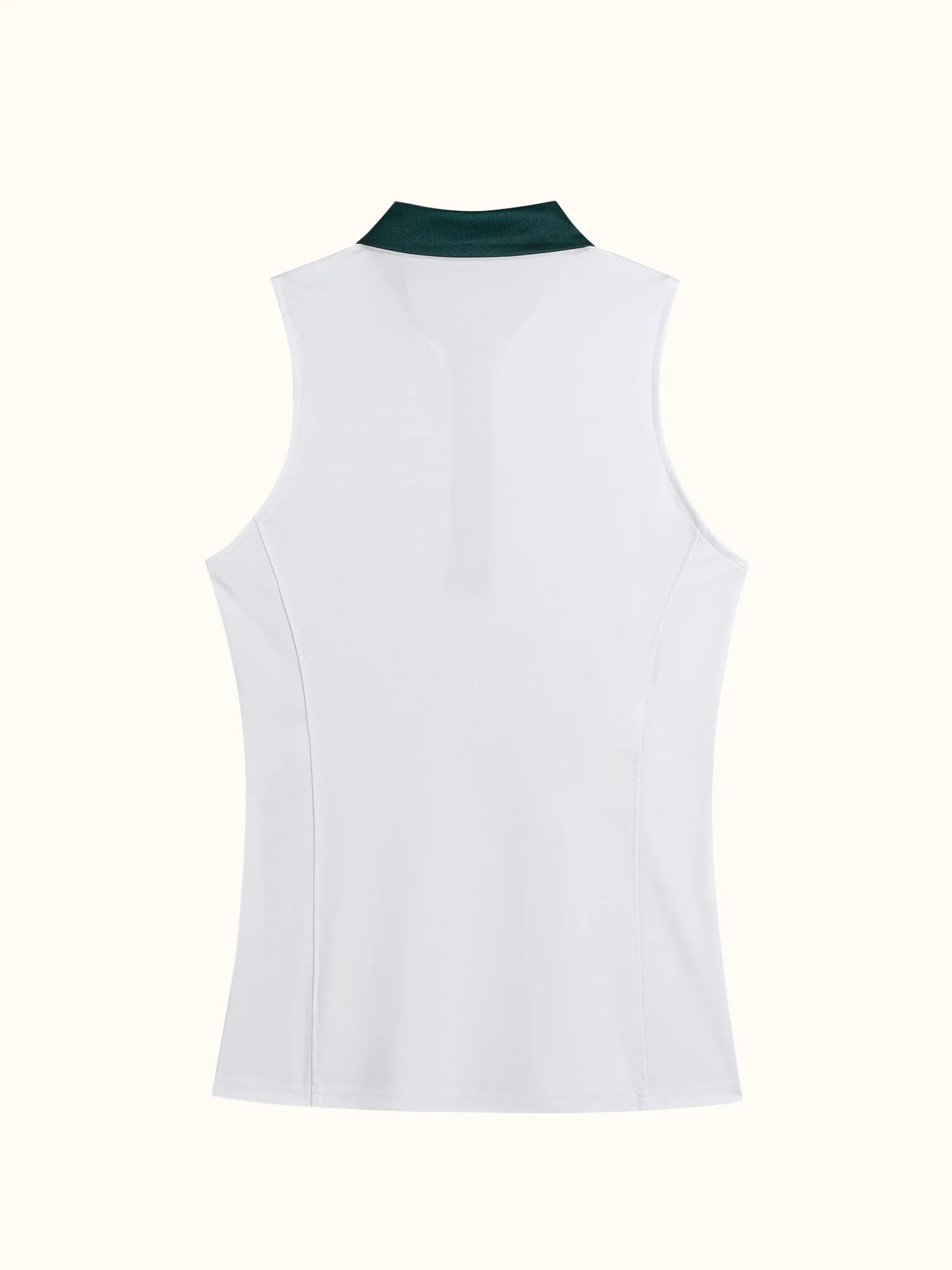 Womens Sleeveless Polo White / Forest - Image 3