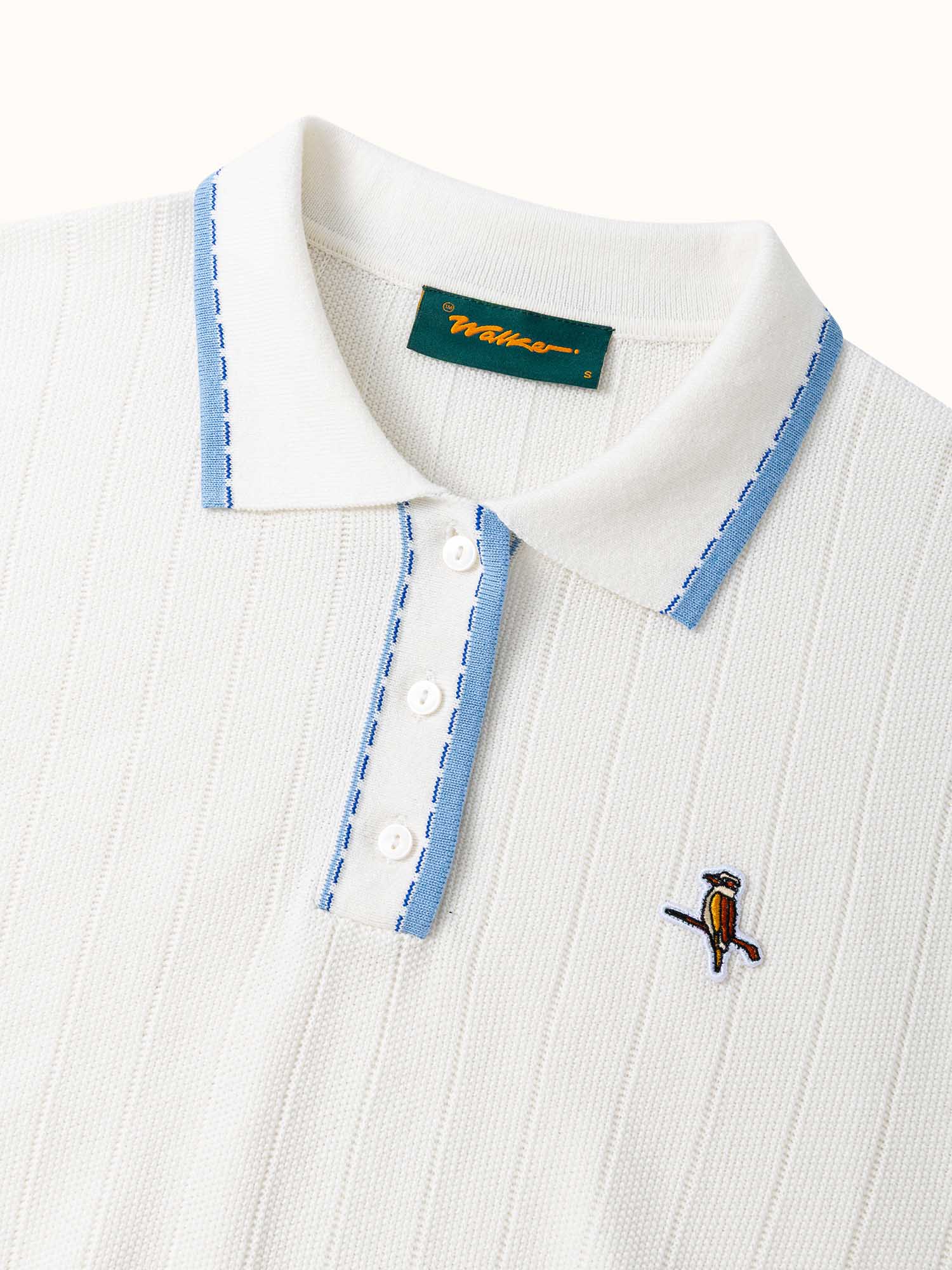 Womens SS Knit Polo Ivory - Image 3
