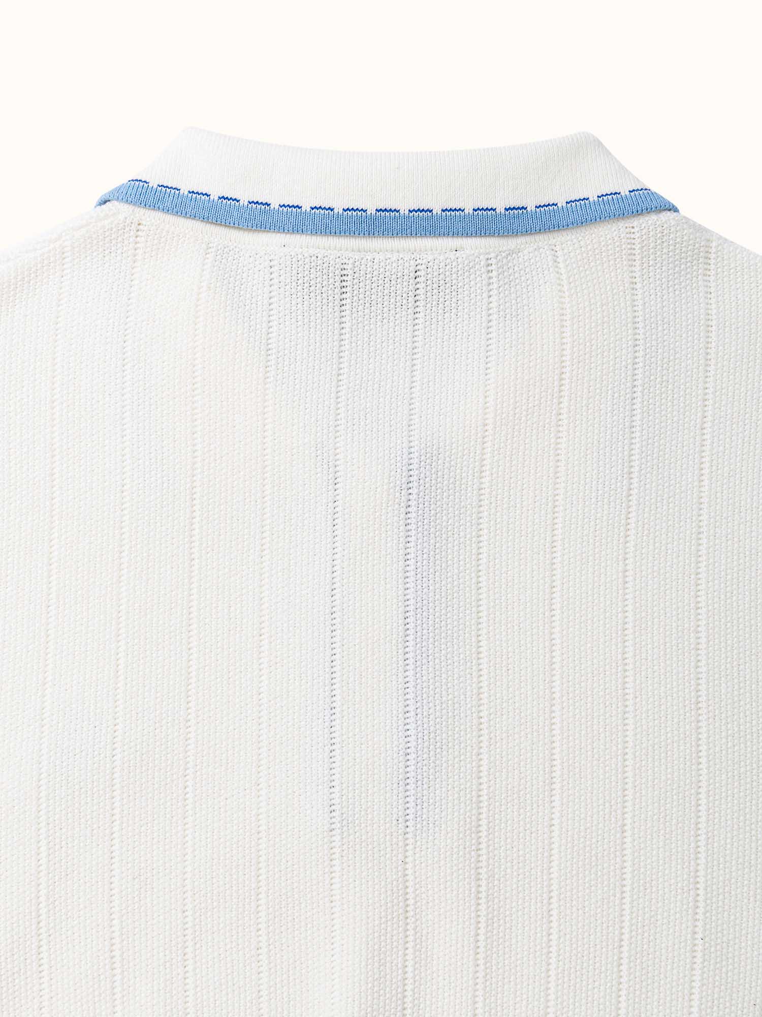 Womens SS Knit Polo Ivory - Image 5