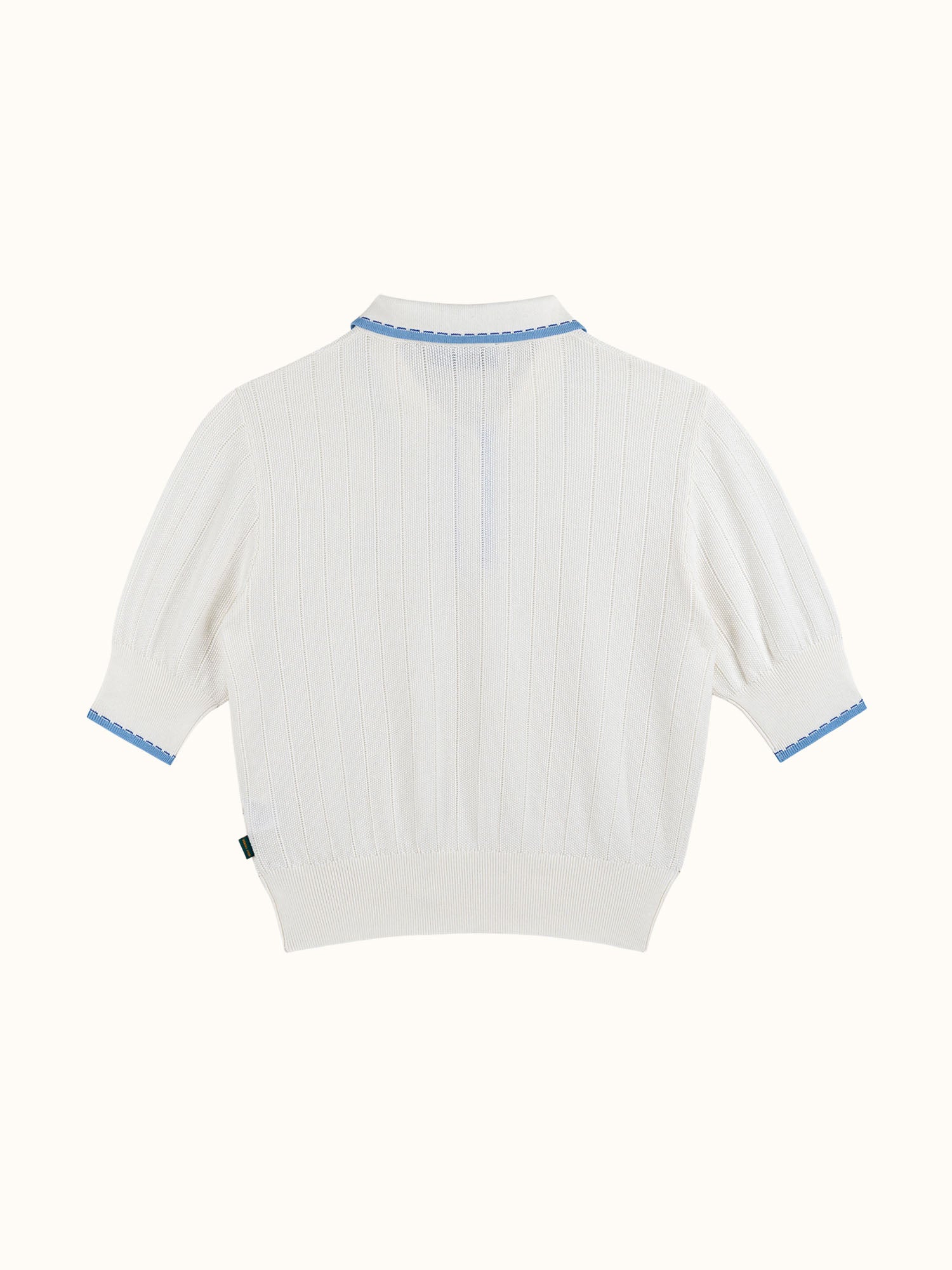 Womens SS Knit Polo Ivory - Image 7
